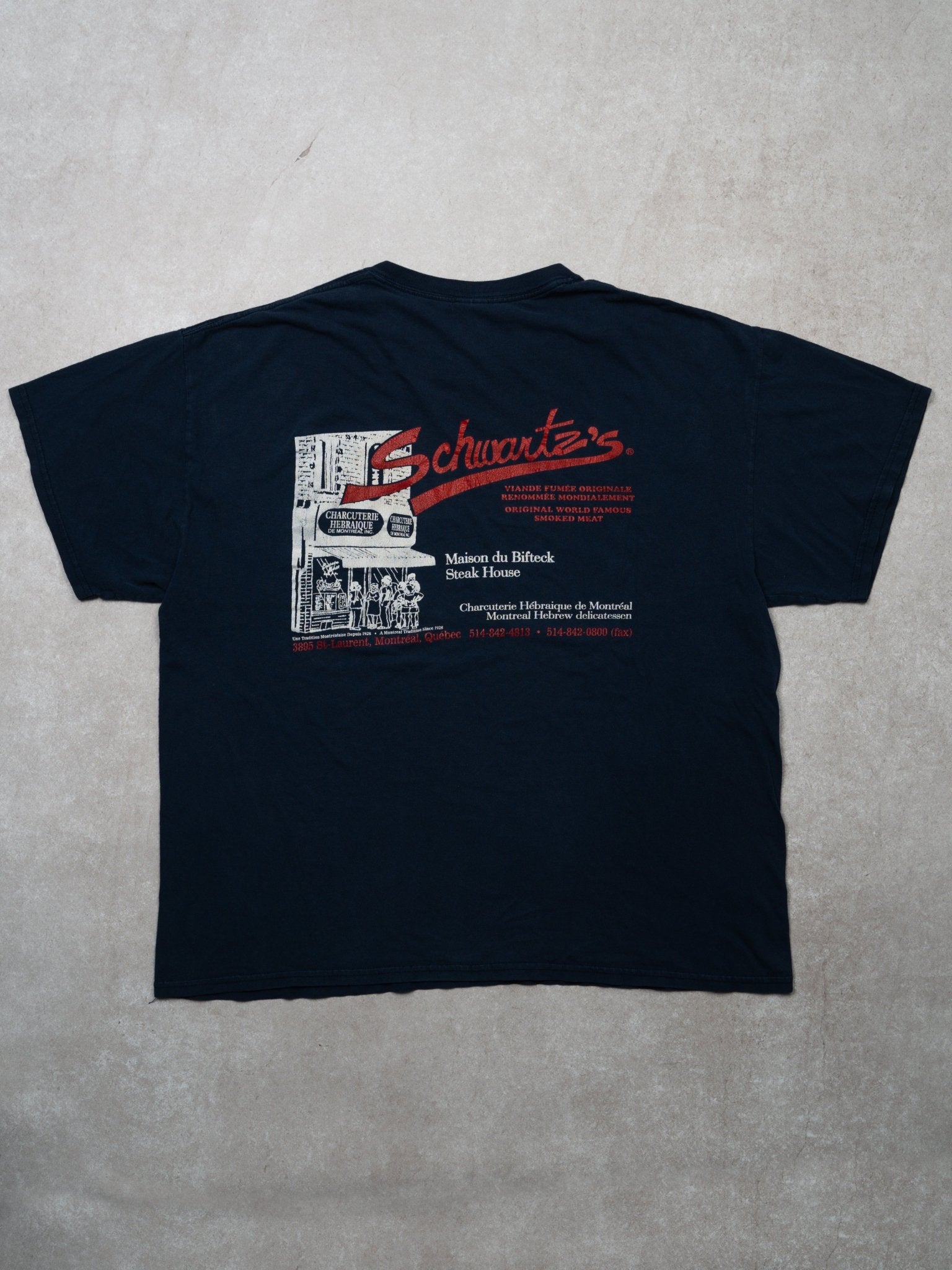 Vintage Blue Schwartz's Charcuterie Hebraique Tee (L)