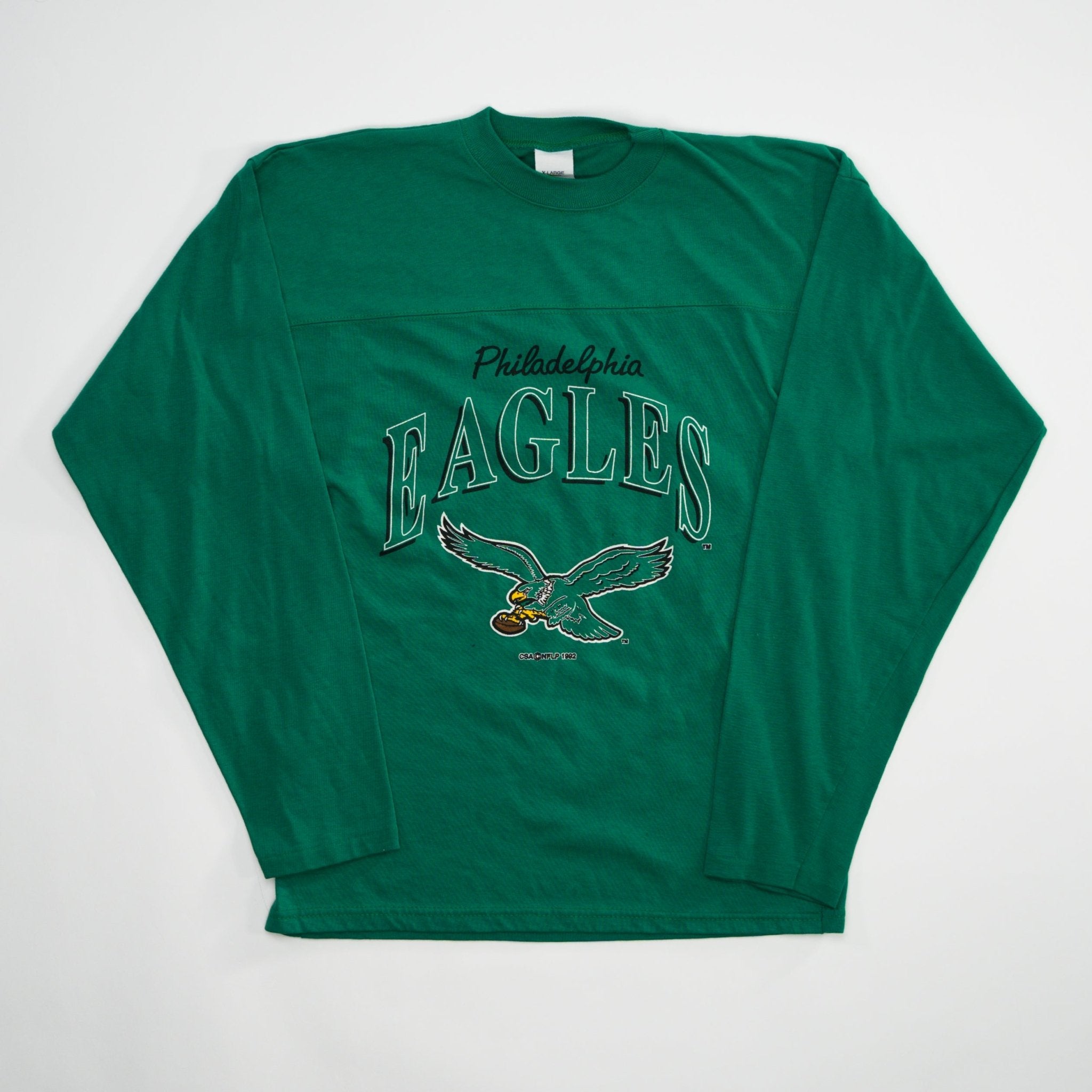 Vintage 80s Green Philadelphia Eagles Long Sleeve (S) | Rebalance Vintage.