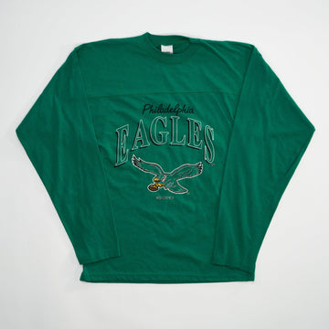 Vintage 80s Green Philadelphia Eagles Long Sleeve (S) | Rebalance Vintage.