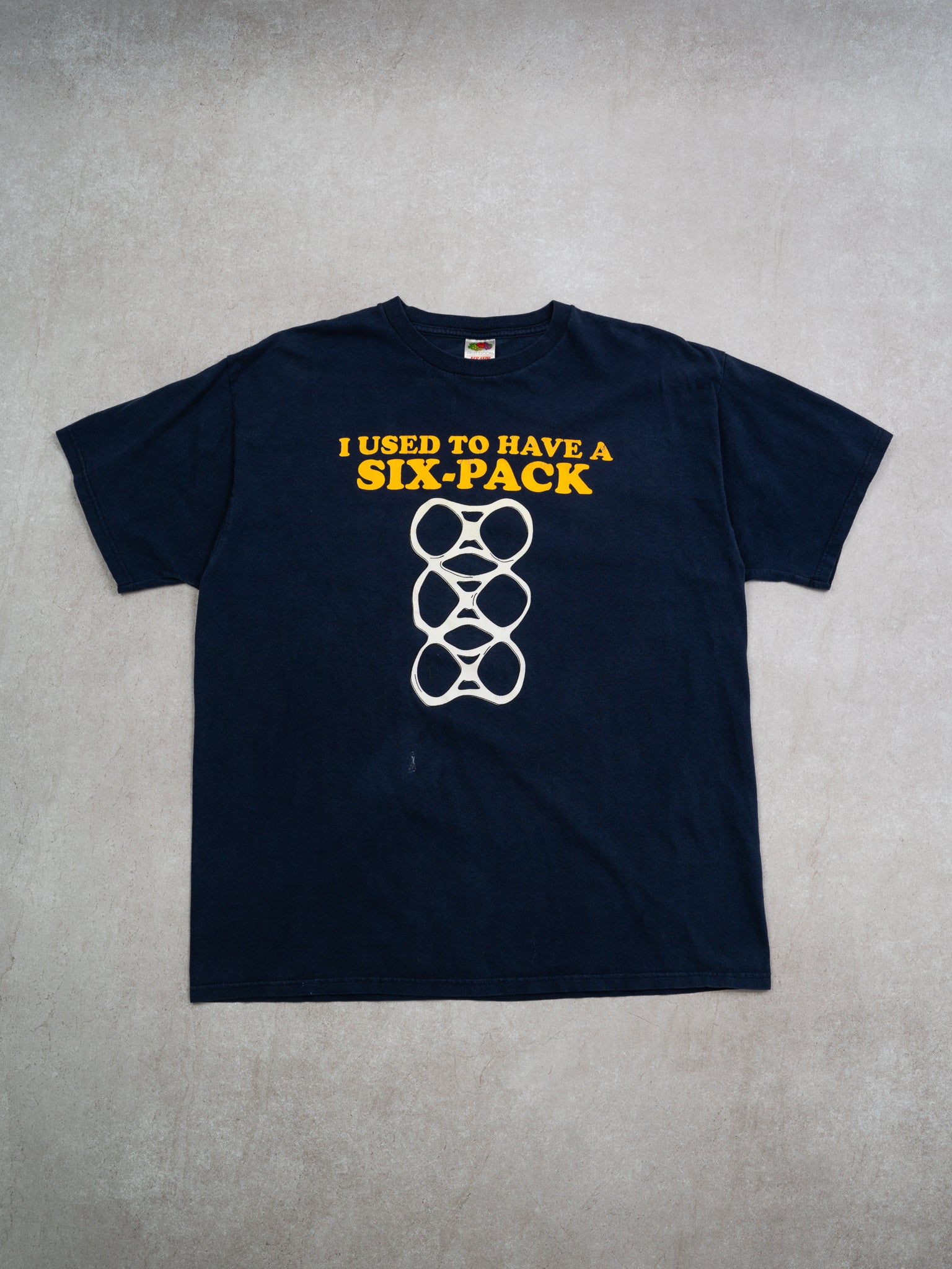 Vintage 90s Blue 'I Used To Have A Six Pack' Tee (L)