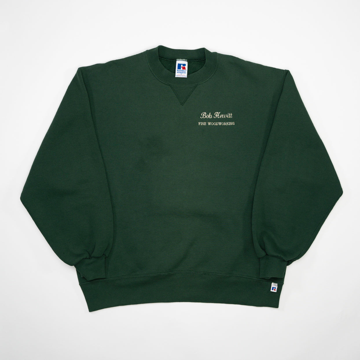 Vintage 90s Green Hewitt Fine Woodworking x Russell Athletics Blank Crewneck (M)