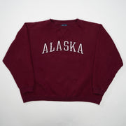 Vintage Maroon Alaska Spell Out Crewneck (XL)