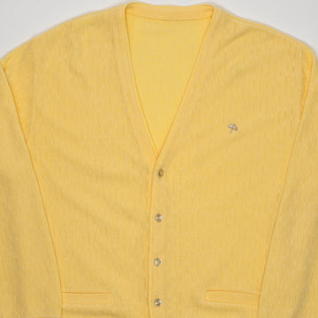 Vintage 80s Yellow Arnold Palmer Knit Cardigan (M) | Rebalance Vintage.