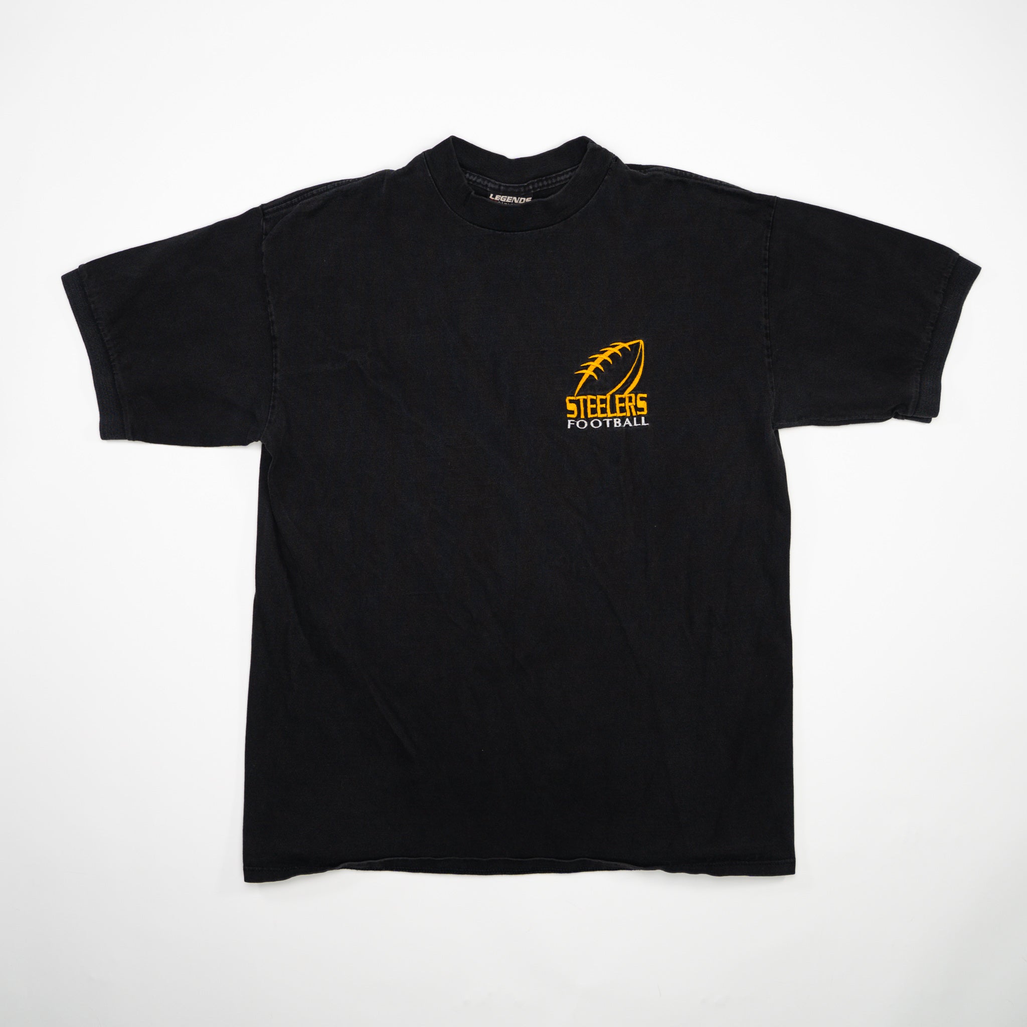 Vintage 90s Black Steelers Football Tee (M)