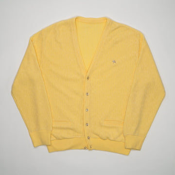 Vintage 80s Yellow Arnold Palmer Knit Cardigan (M) | Rebalance Vintage.