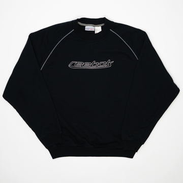 Vintage Black Reebok Spell Out Crewneck (L) | Rebalance Vintage.