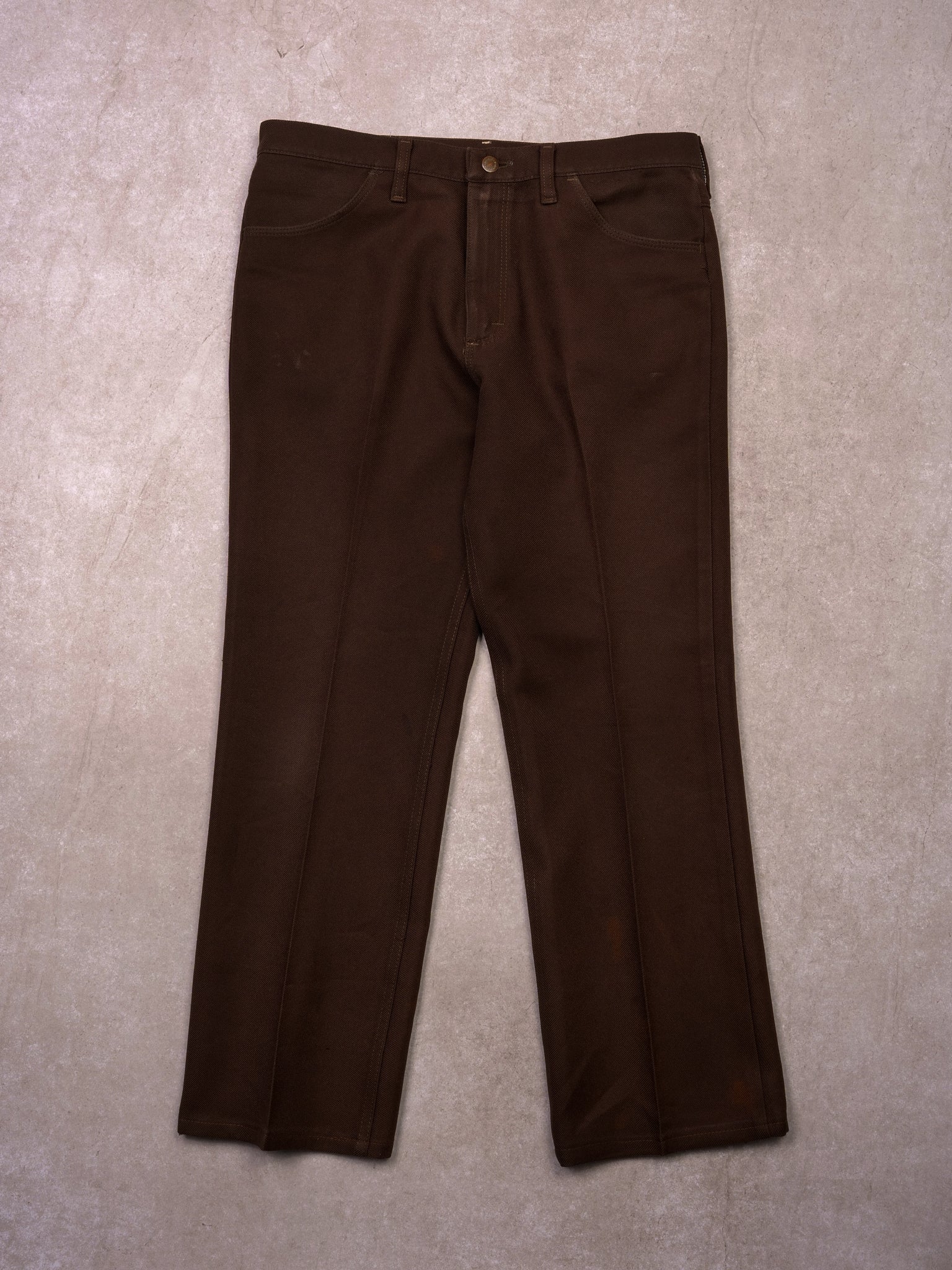 Vintage 80s Brown Wranglers Canvas Dress Pants (34x29)