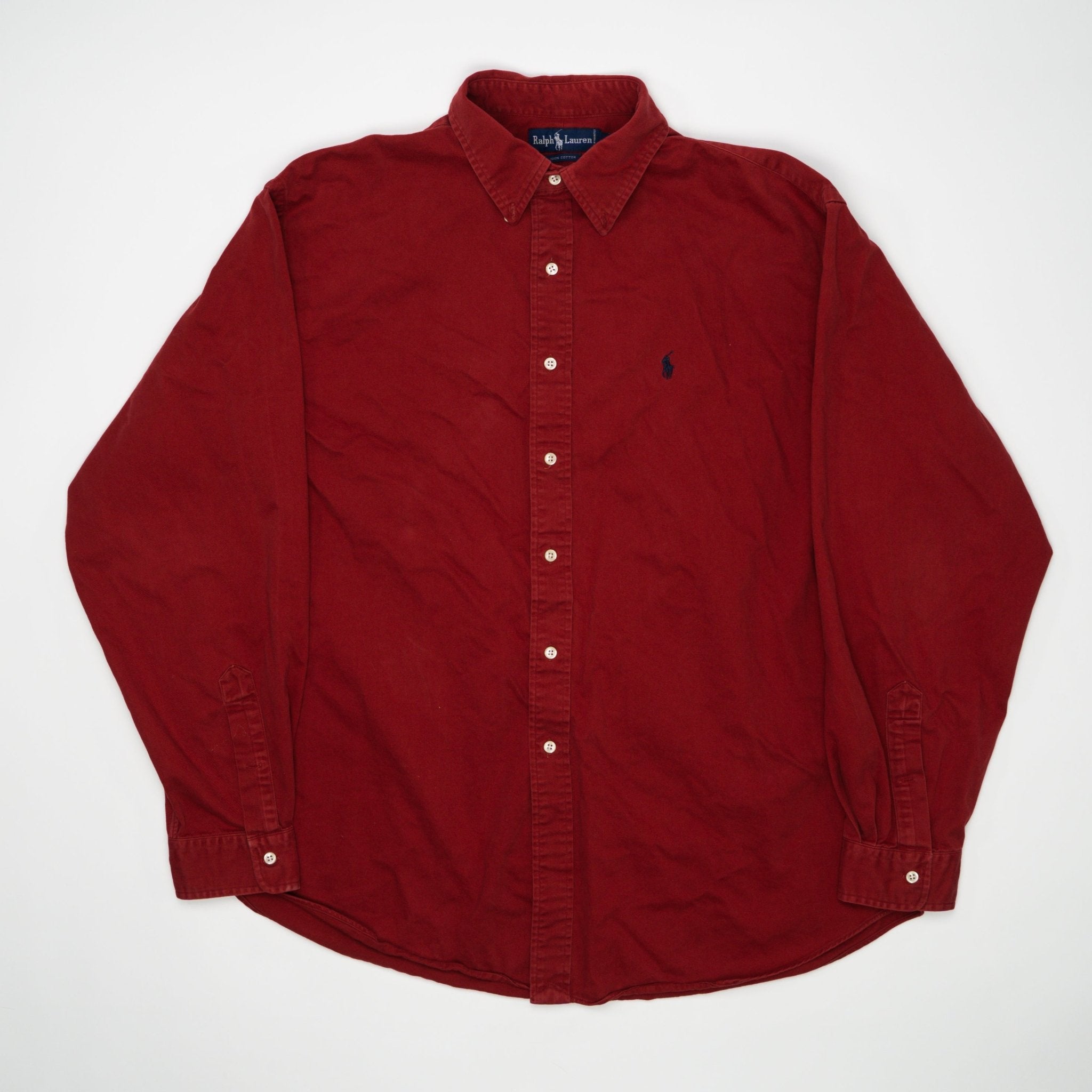 Vintage 90s Red Polo RL Button Up (L/XL) | Rebalance Vintage.