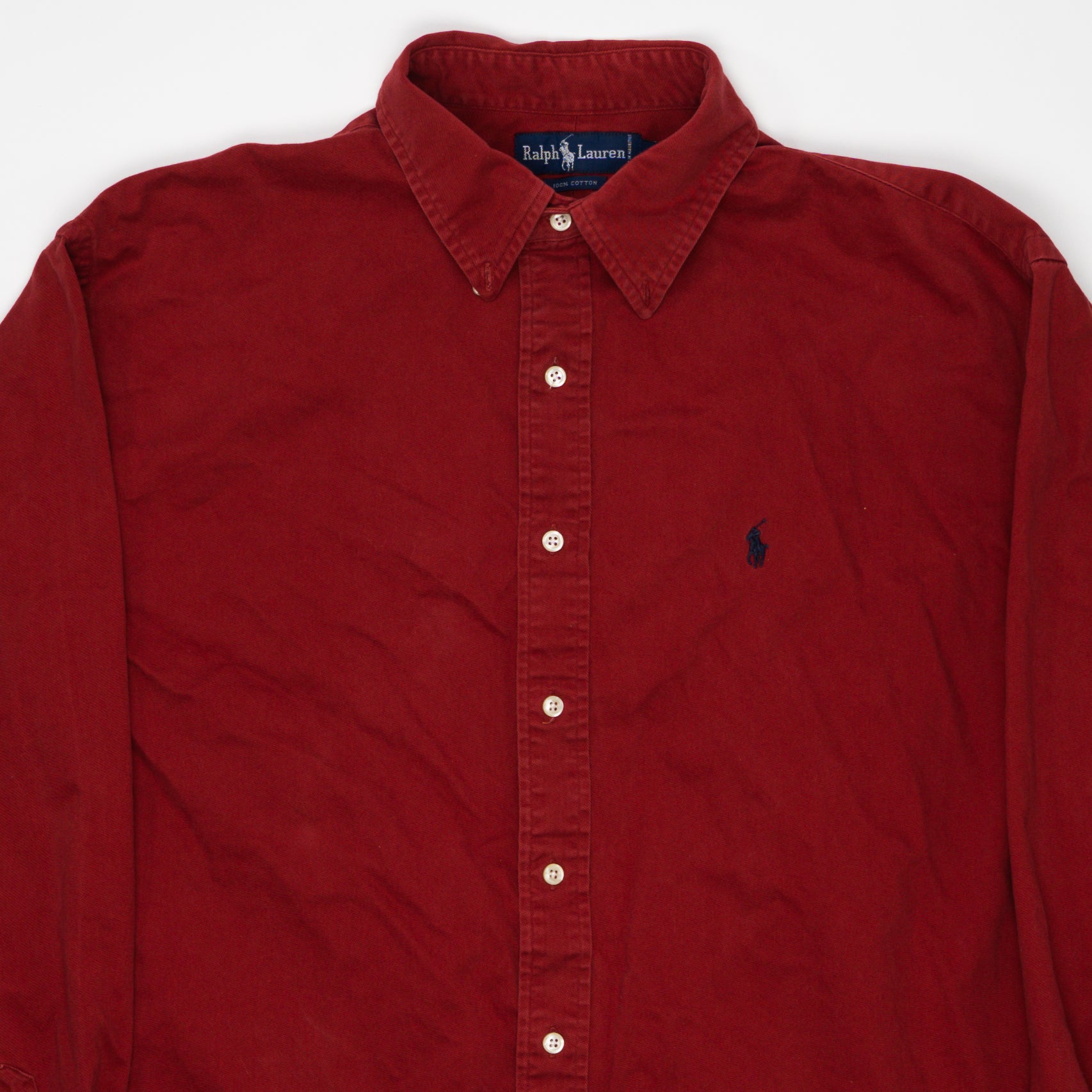 Vintage 90s Red Polo RL Button Up (L/XL) | Rebalance Vintage.