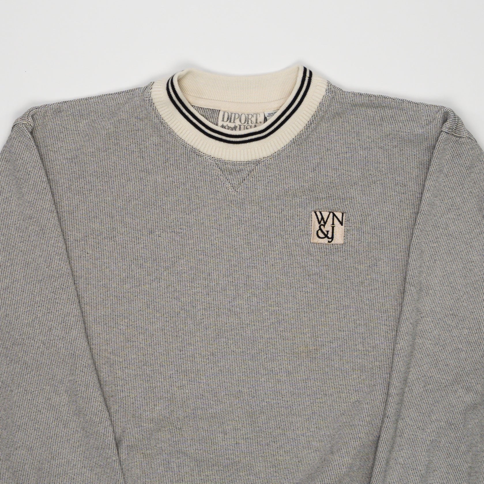 Vintage 90s WN&J Black + Cream Crewneck (M/L) | Rebalance Vintage.