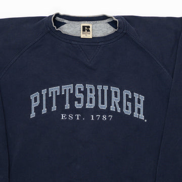 Vintage Navy Pittsburgh x Russell Athletic Crewneck (XL) | Rebalance Vintage.