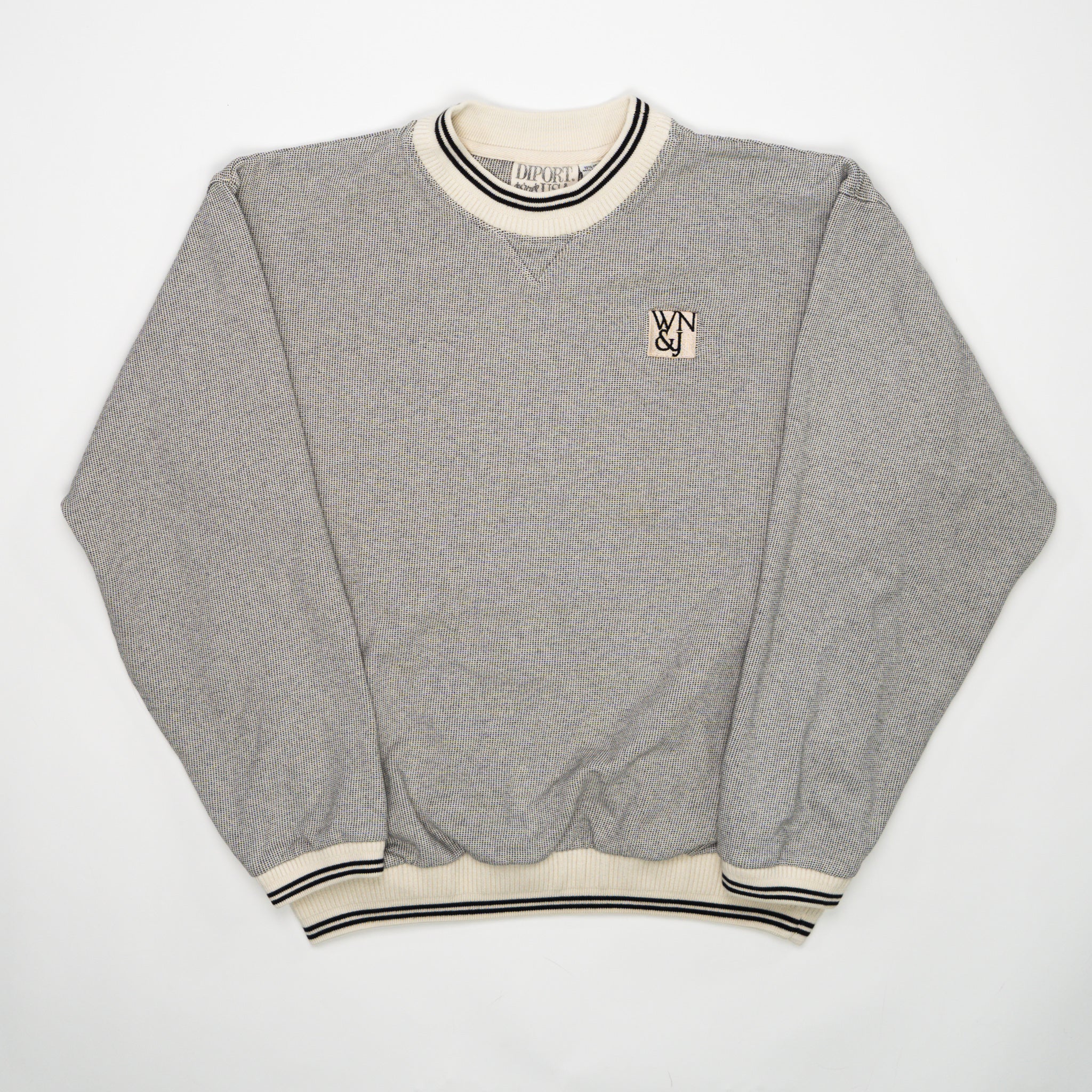 Vintage 90s WN&J Black + Cream Crewneck (M/L) | Rebalance Vintage.