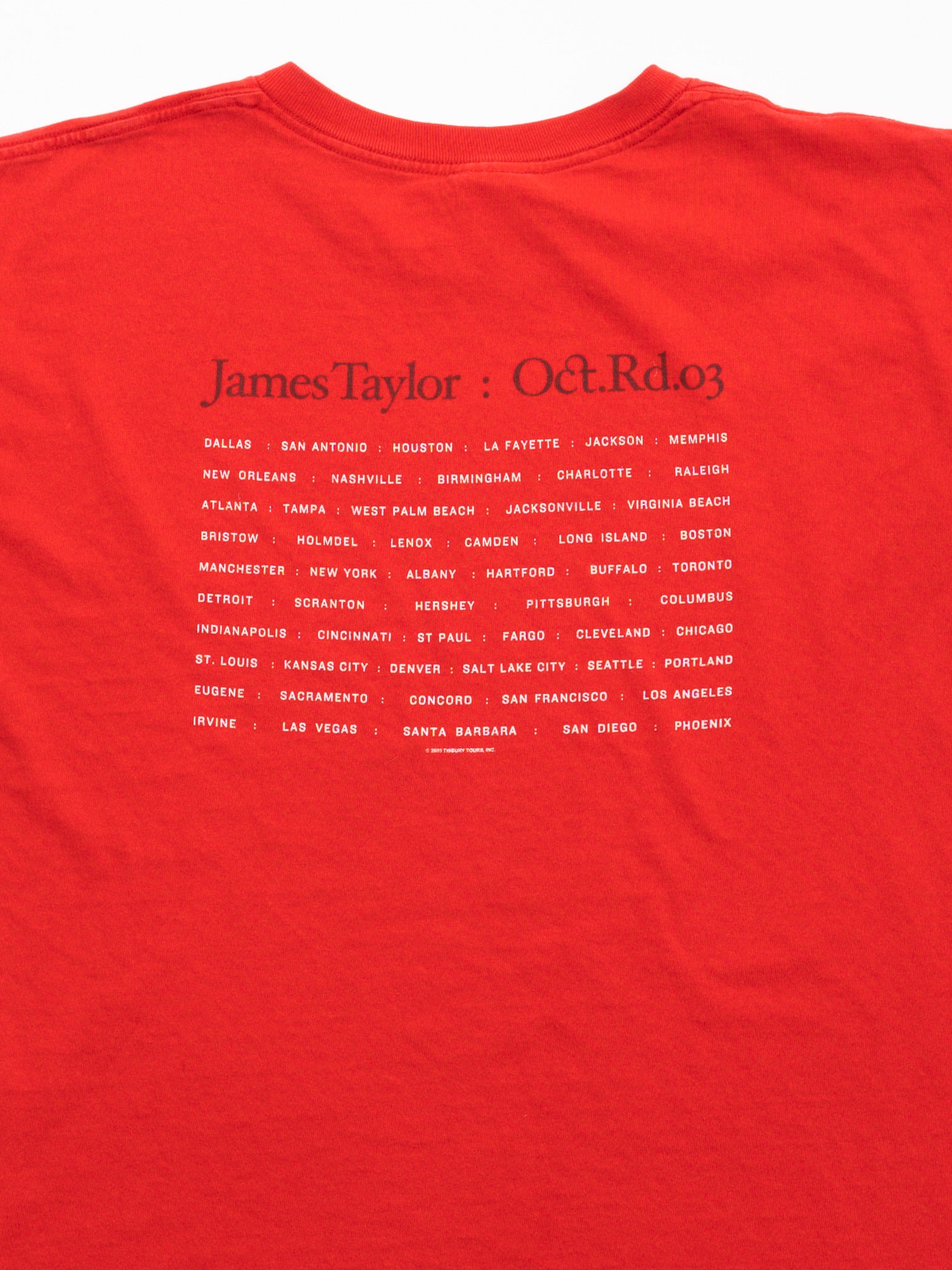 Vintage '03 Red James Taylor Tour Tee (M)