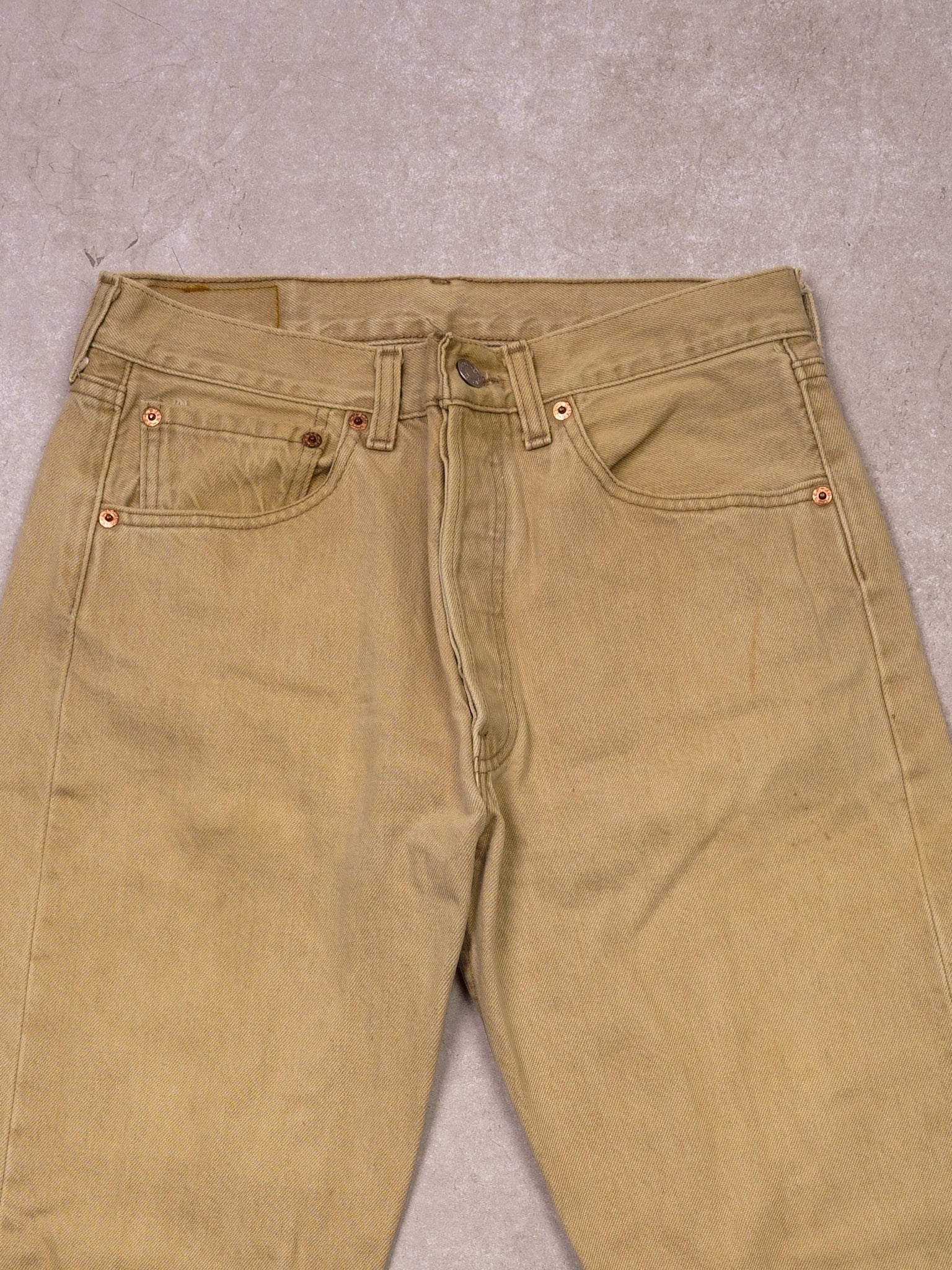 Vintage 90s Biege Levi's 501 Denim Jeans (30x31)