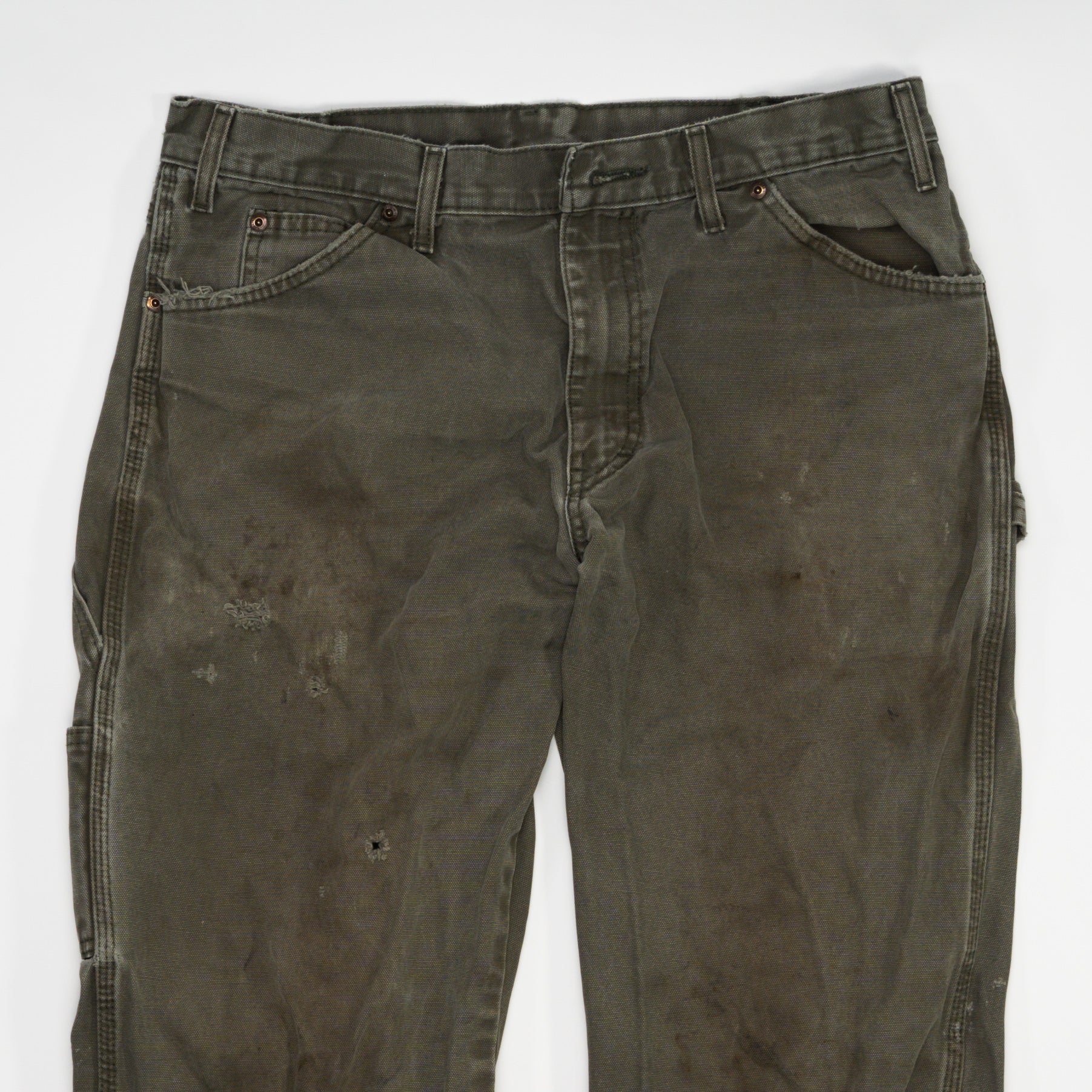 Vintage Army Green Dickies Cargo Pants W/ Rip (32 x 30) | Rebalance Vintage.