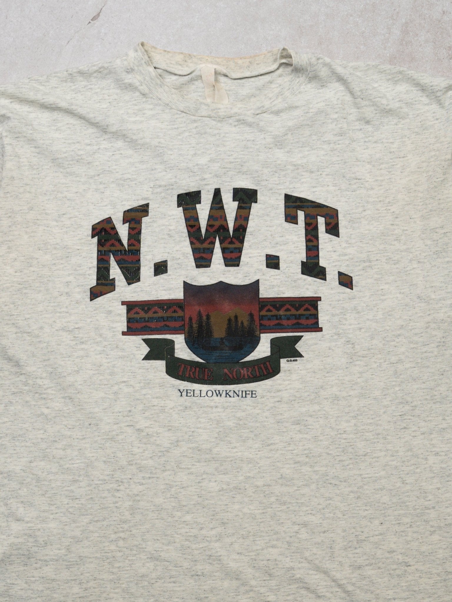 Vintage 90s Light Grey N.W.T Yellowstone Tee (L)