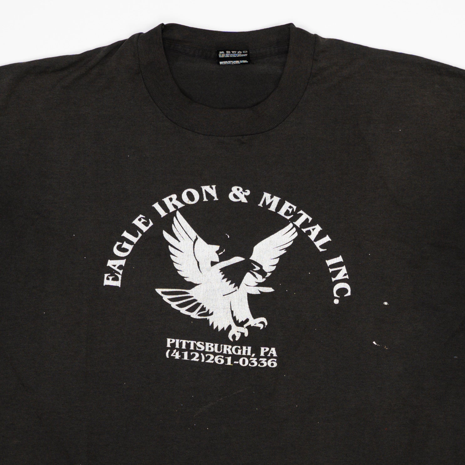 Vintage 90s Black Eagle Iron & Metal Inc Single Stitch Tee (L)