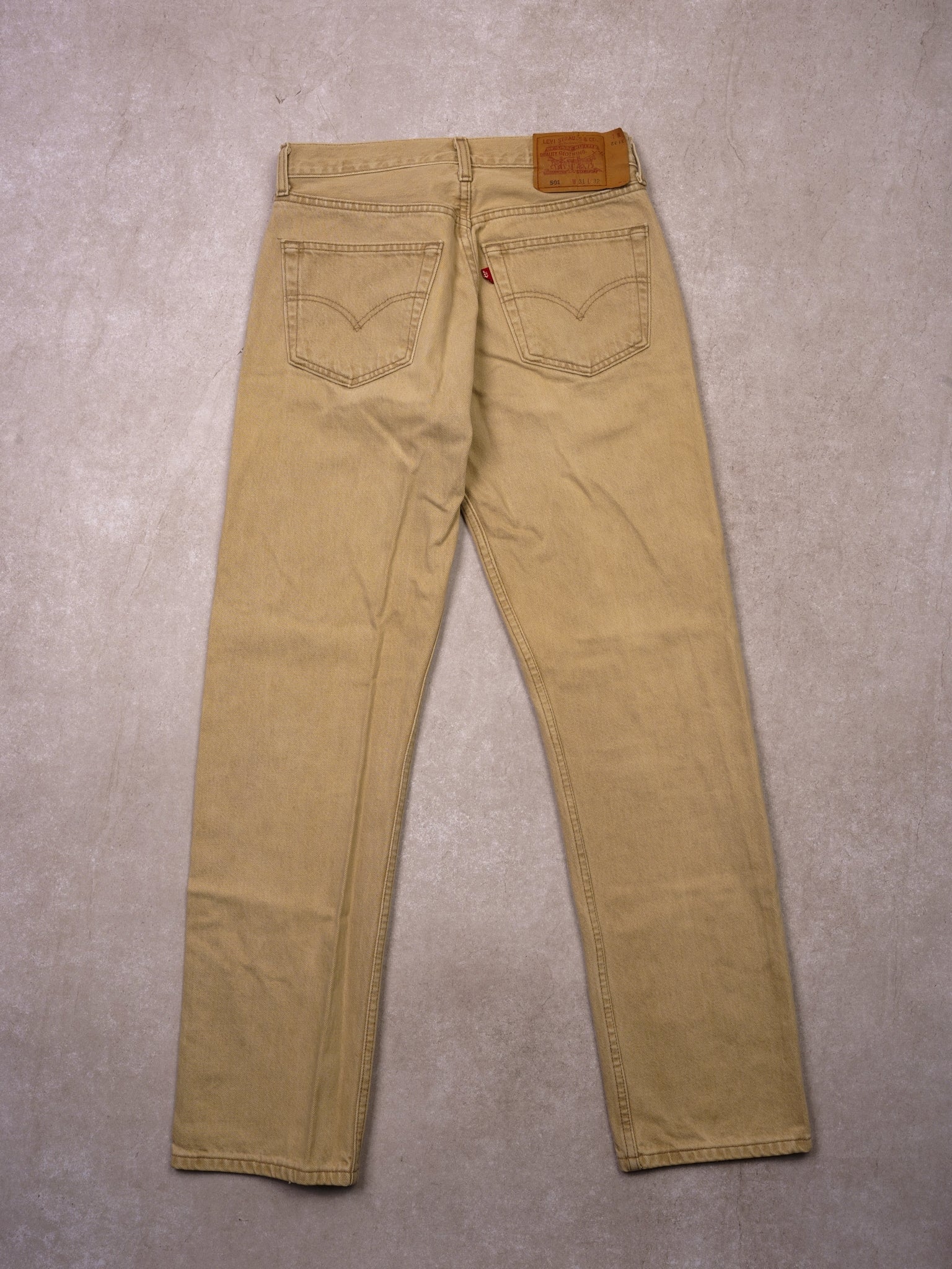 Vintage 90s Biege Levi's 501 Denim Jeans (30x31)
