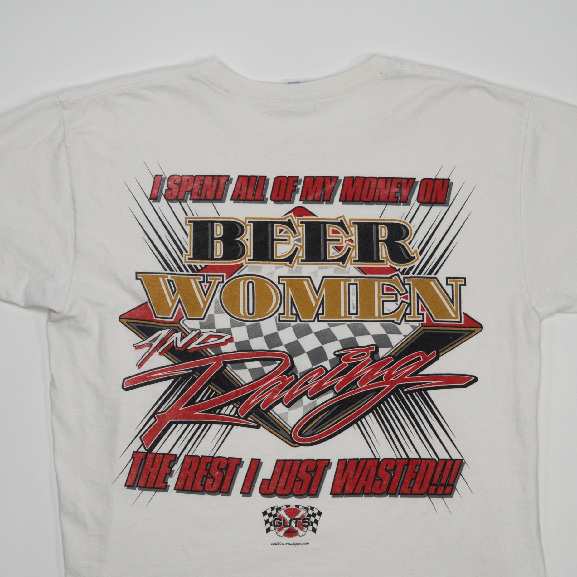 Vintage 'Spent All My Money On Beer, Women + Racing' Tee (M) | Rebalance Vintage.