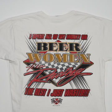 Vintage 'Spent All My Money On Beer, Women + Racing' Tee (M) | Rebalance Vintage.