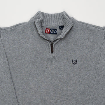 Vintage Grey Chaps Knit 1/4 Zip Sweater (L) | Rebalance Vintage.