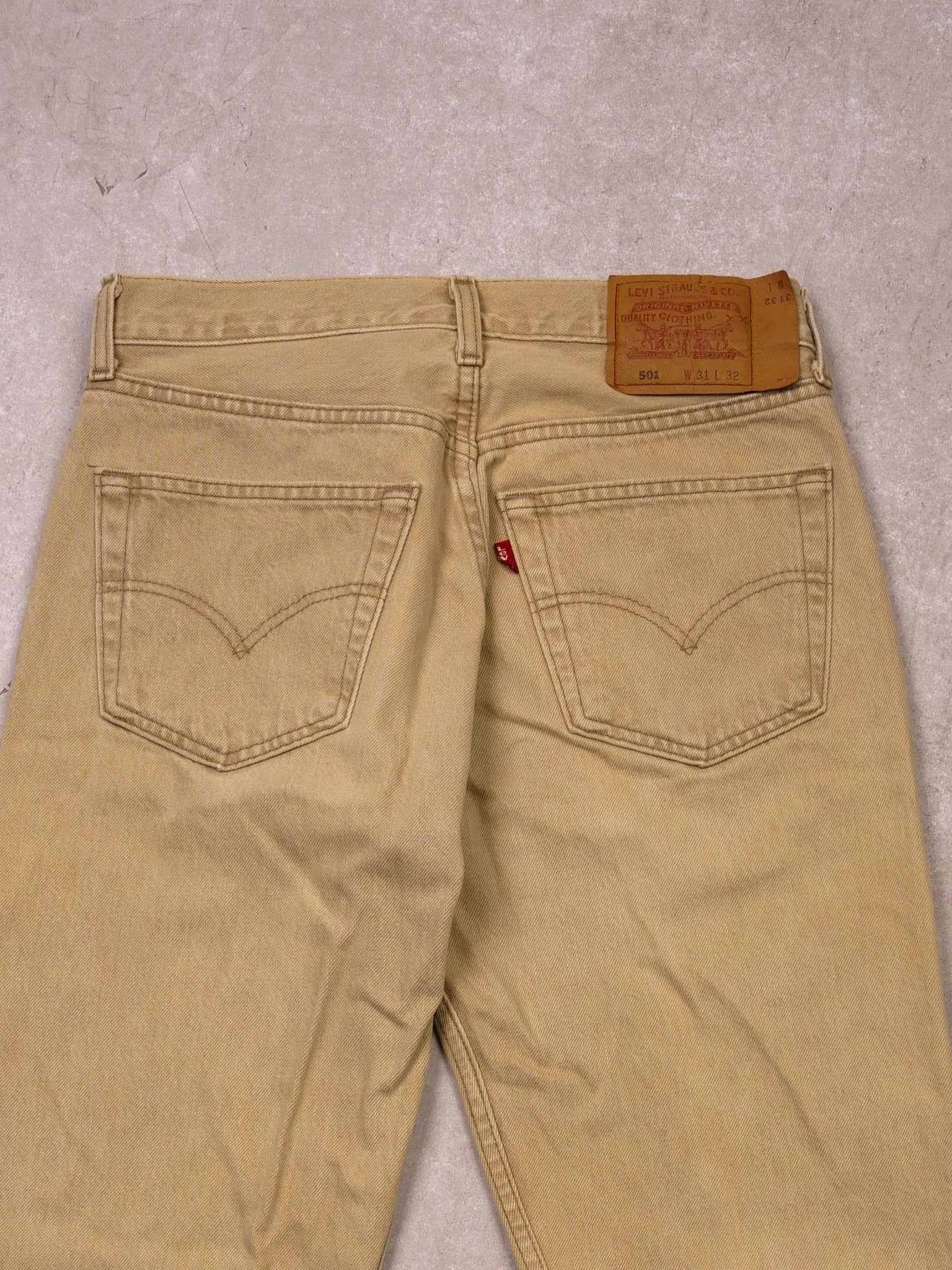 Vintage 90s Biege Levi's 501 Denim Jeans (30x31)