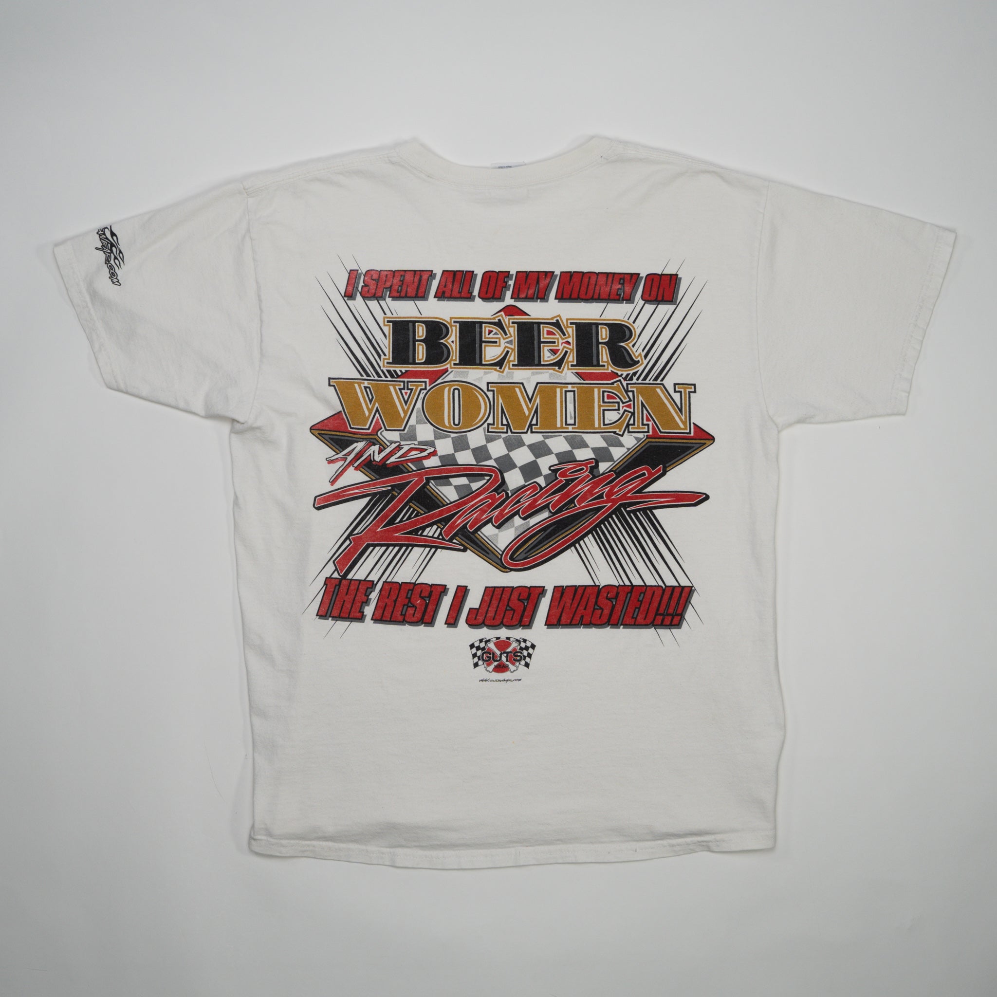 Vintage 'Spent All My Money On Beer, Women + Racing' Tee (M) | Rebalance Vintage.