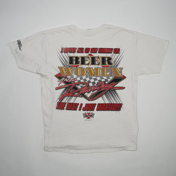Vintage 'Spent All My Money On Beer, Women + Racing' Tee (M) | Rebalance Vintage.