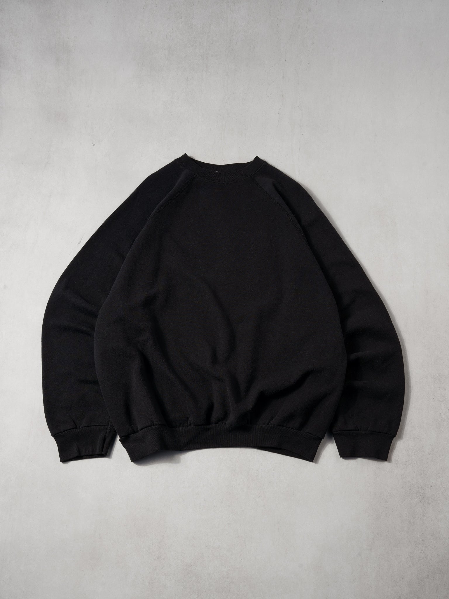 Vintage 90s Washed Black Tultex Blank Crewneck (L)