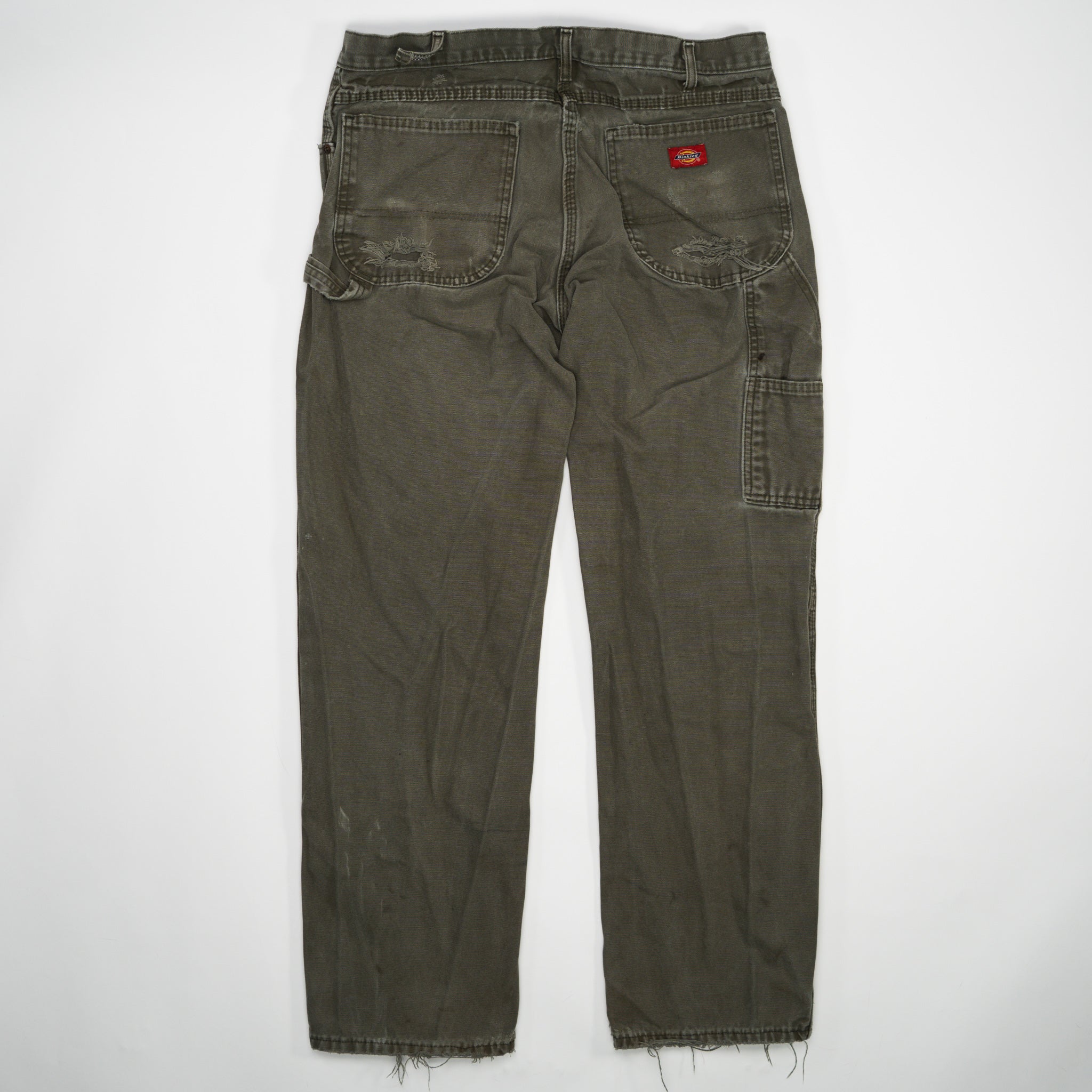 Vintage Army Green Dickies Cargo Pants W/ Rip (32 x 30) | Rebalance Vintage.