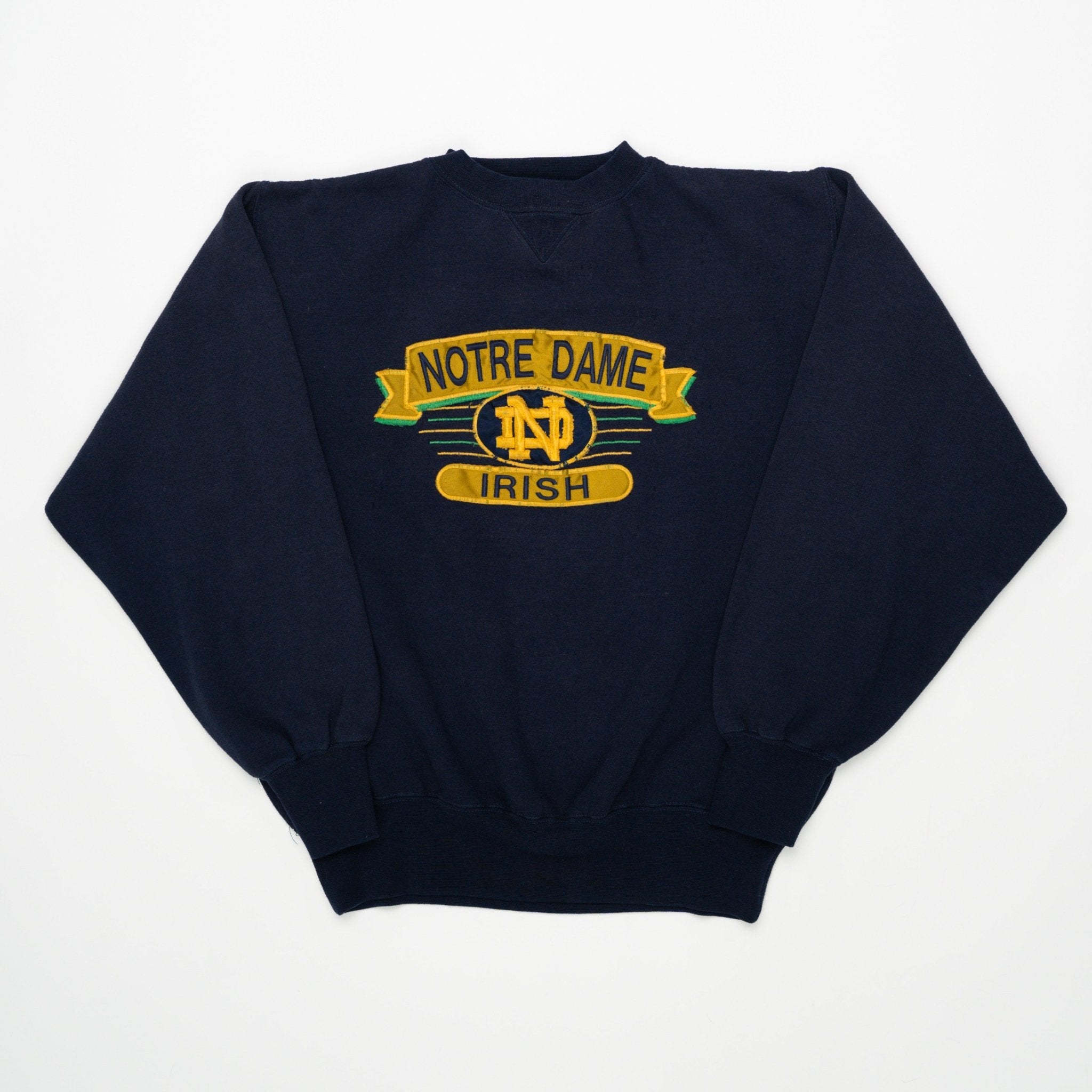 Vintage Blue Notre Dame Irish Embroidered Crewneck (L) | Rebalance Vintage.