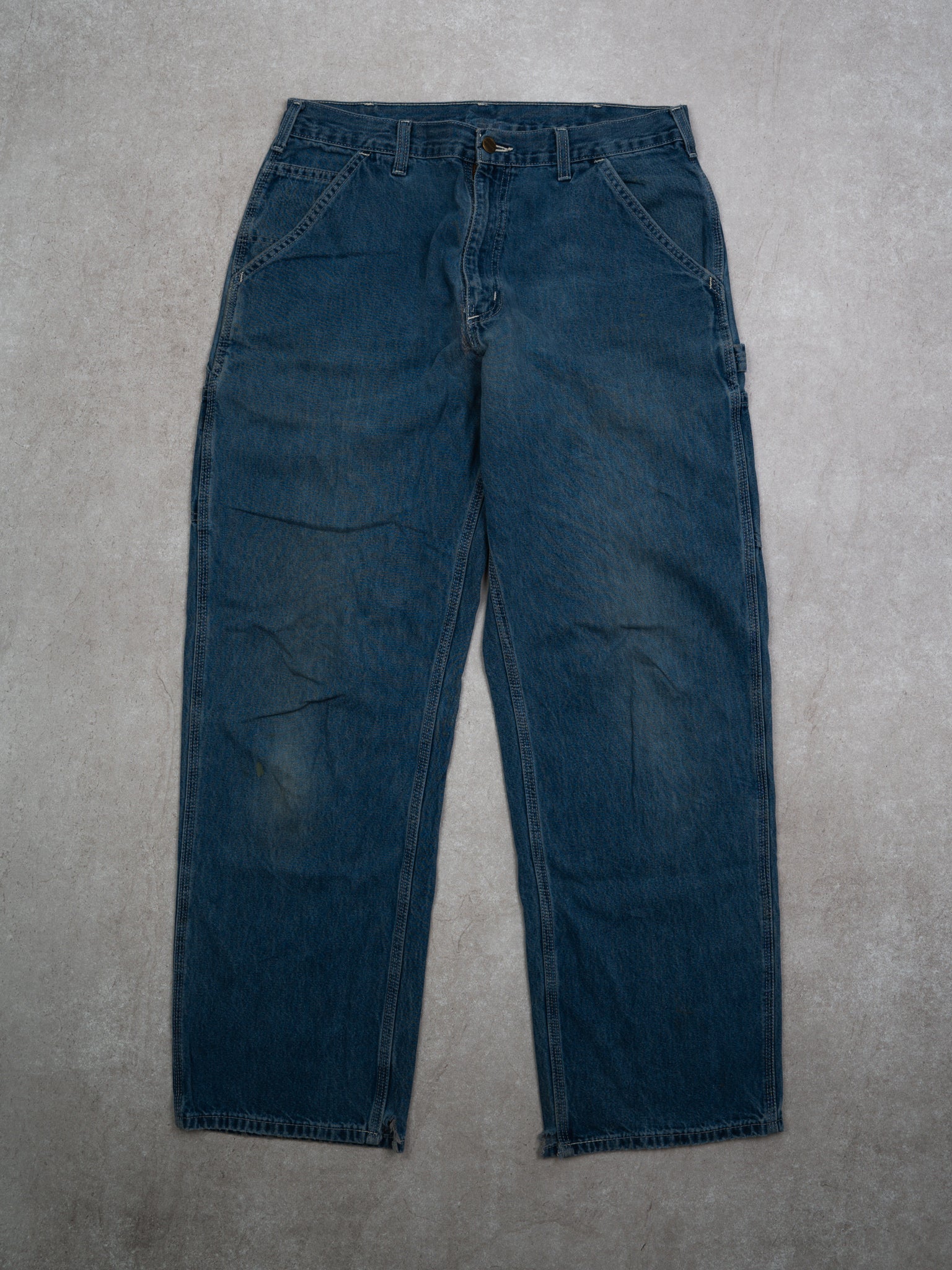 Vintage 90s Blue Carhartt Cargo Jeans (34 x 30)