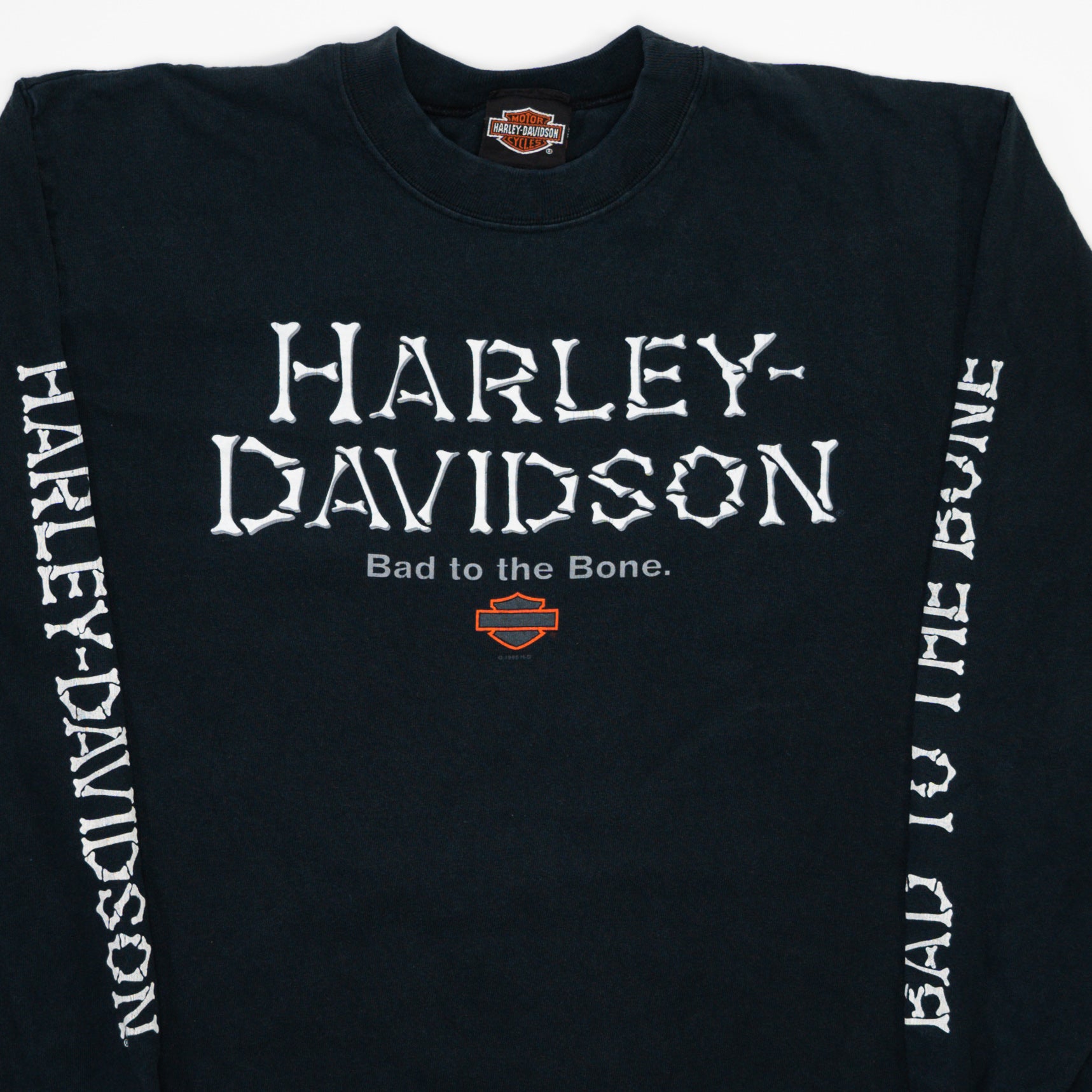 Vintage '98 Black Harley Davidson Bad to the Bone Long Sleeve (M)