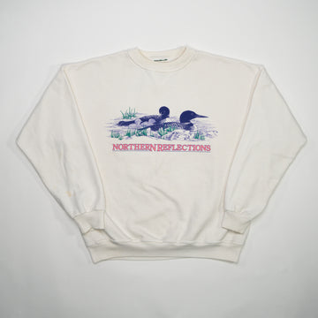 Vintage Cream Northern Reflections Duck Crewneck (M/L) | Rebalance Vintage.