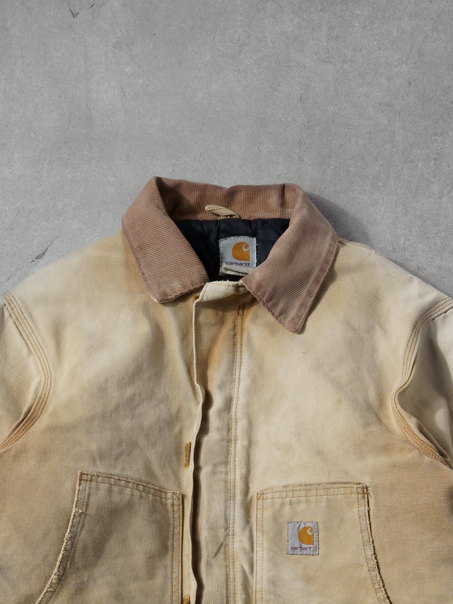 Vintage 90s Beige Carhartt Collared Workwear Jacket (L)