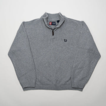 Vintage Grey Chaps Knit 1/4 Zip Sweater (L) | Rebalance Vintage.