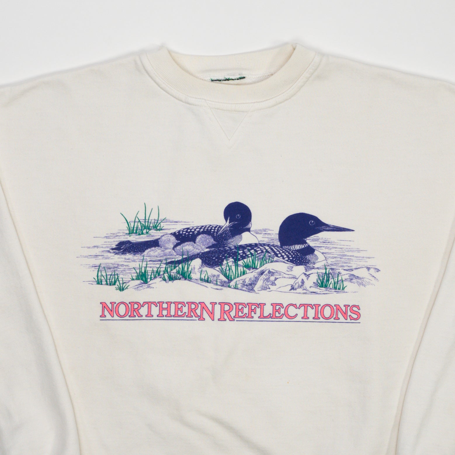 Vintage Cream Northern Reflections Duck Crewneck (M/L) | Rebalance Vintage.