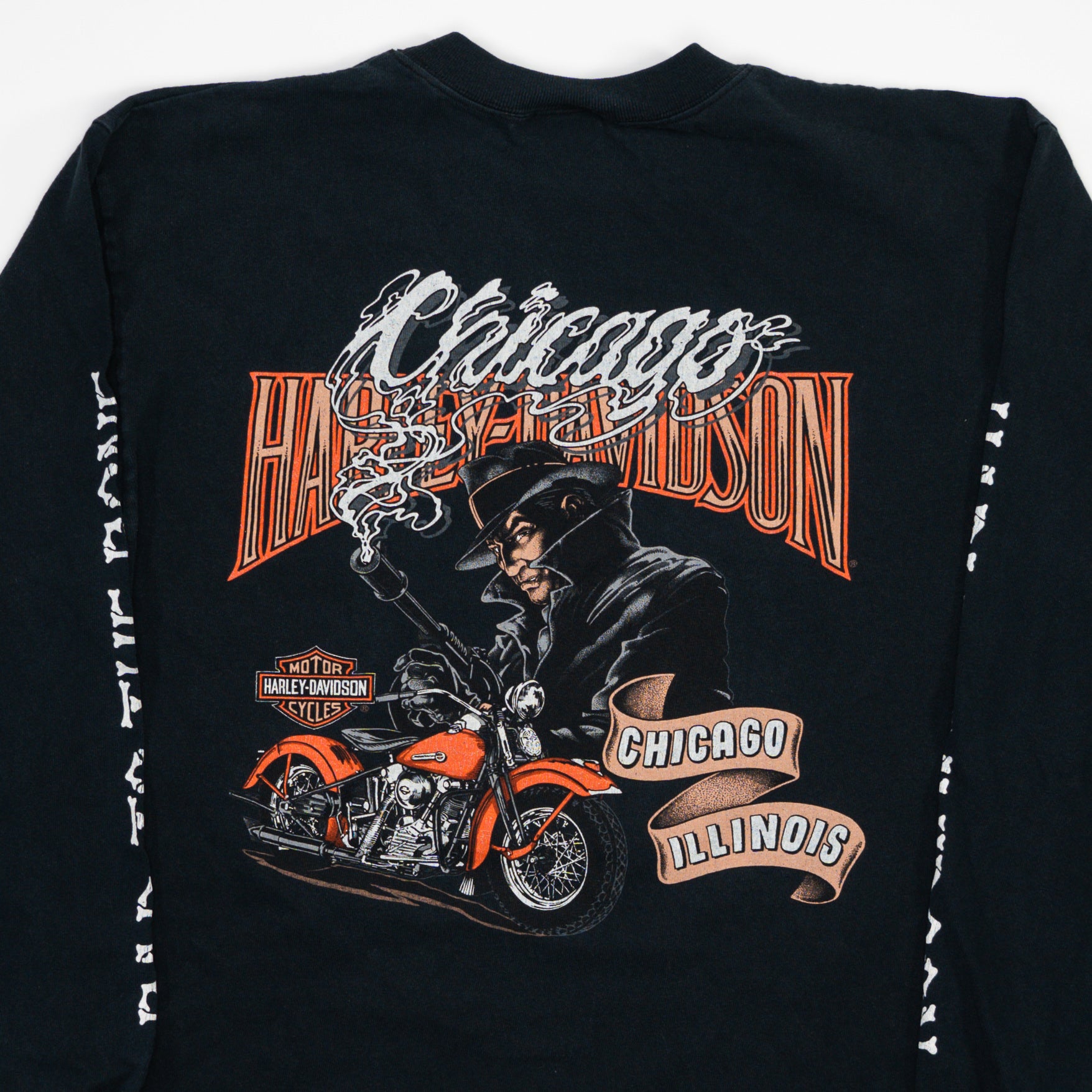 Vintage '98 Black Harley Davidson Bad to the Bone Long Sleeve (M)