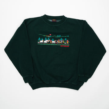Vintage Green Switzerland Farm Crewneck (M) | Rebalance Vintage.