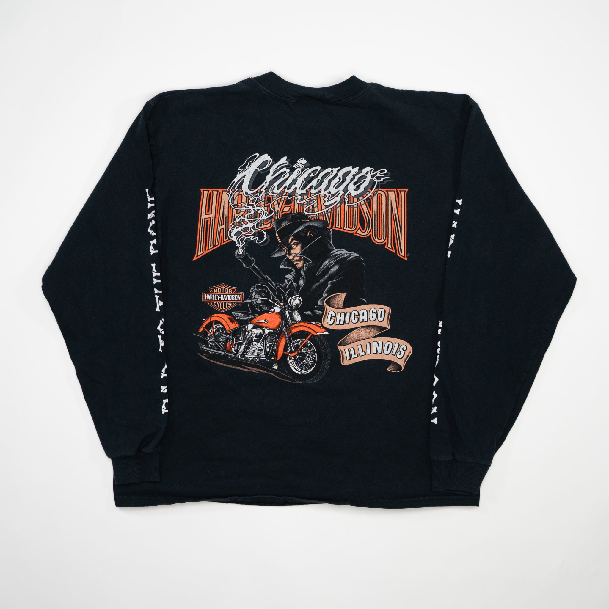 Vintage '98 Black Harley Davidson Bad to the Bone Long Sleeve (M)
