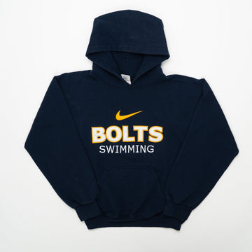 Vintage Navy Nike Mid Check x Bolts Swimming Hoodie (S) | Rebalance Vintage.
