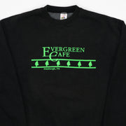 Vintage 90s Black Evergreen Cafe Crewneck (L)