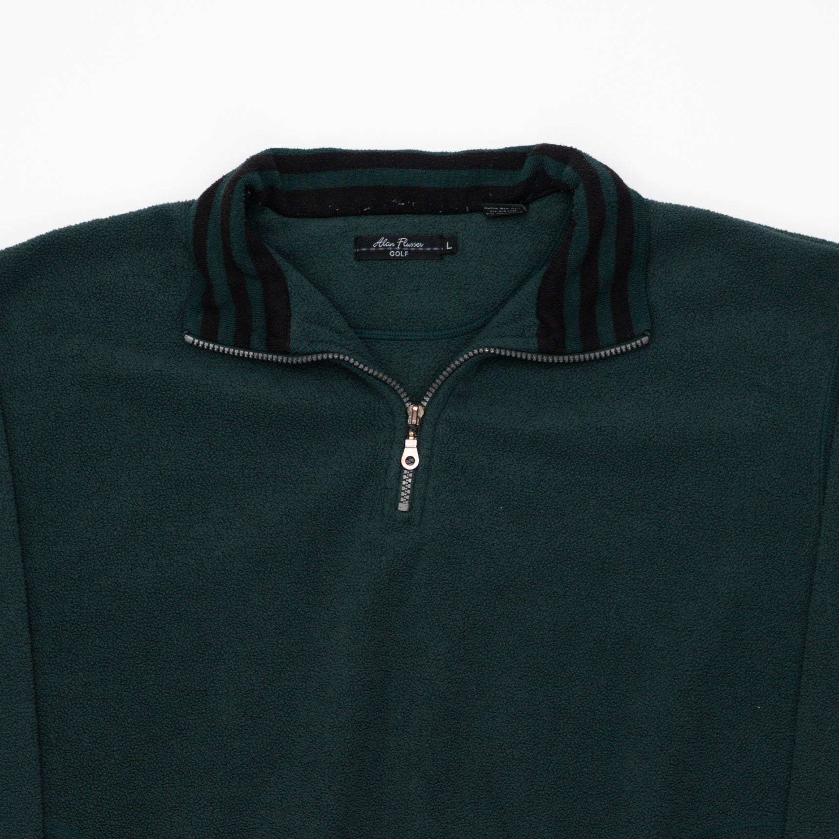 Vintage Green + Black 1/4 Zip Fleece Sweater (L) | Rebalance Vintage.