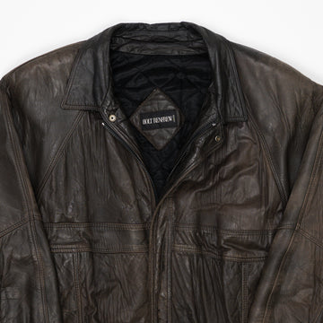 Vintage 80s Brown Holt Renfrew Leather Jacket (L) | Rebalance Vintage.
