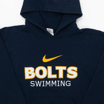 Vintage Navy Nike Mid Check x Bolts Swimming Hoodie (S) | Rebalance Vintage.