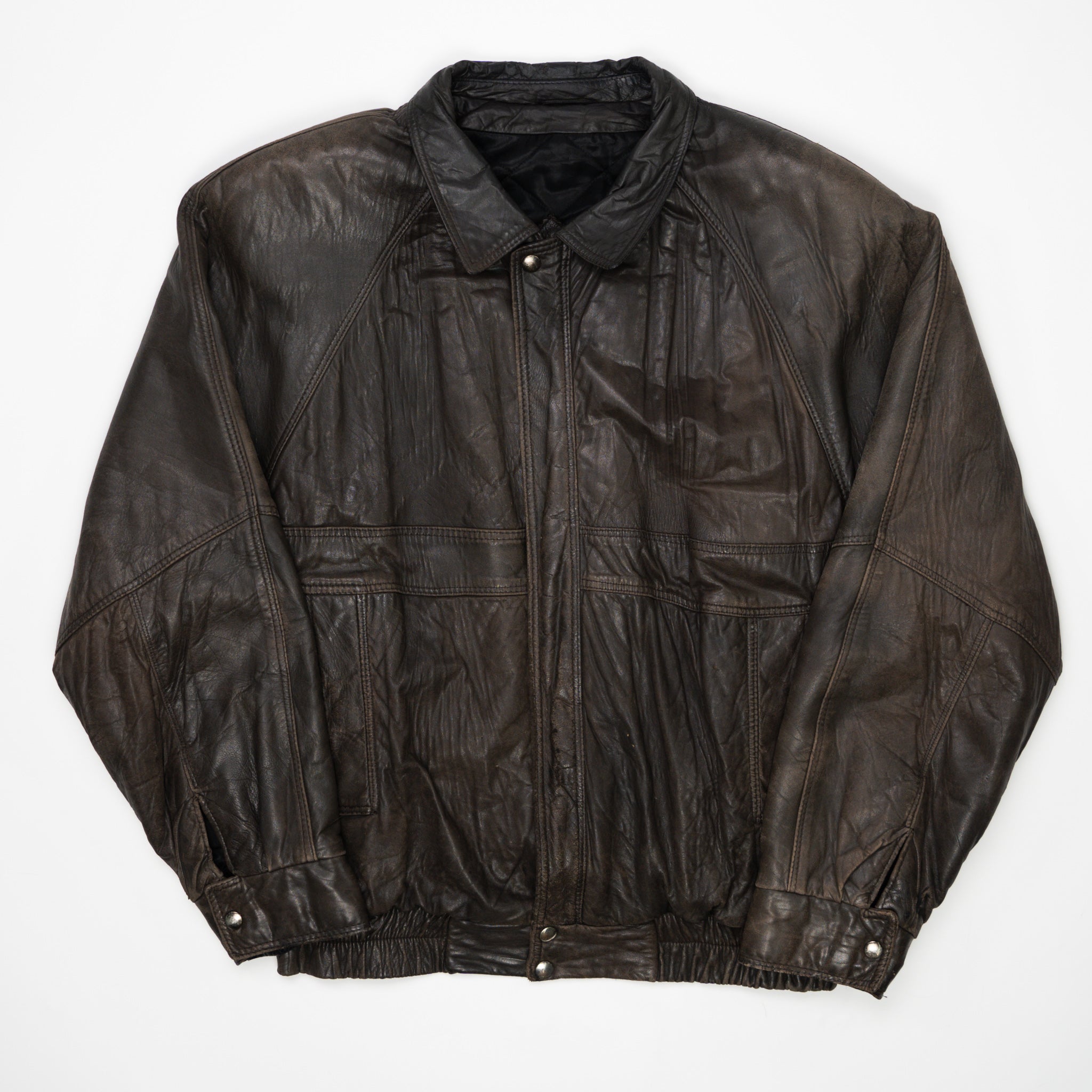 Vintage 80s Brown Holt Renfrew Leather Jacket (L) | Rebalance Vintage.