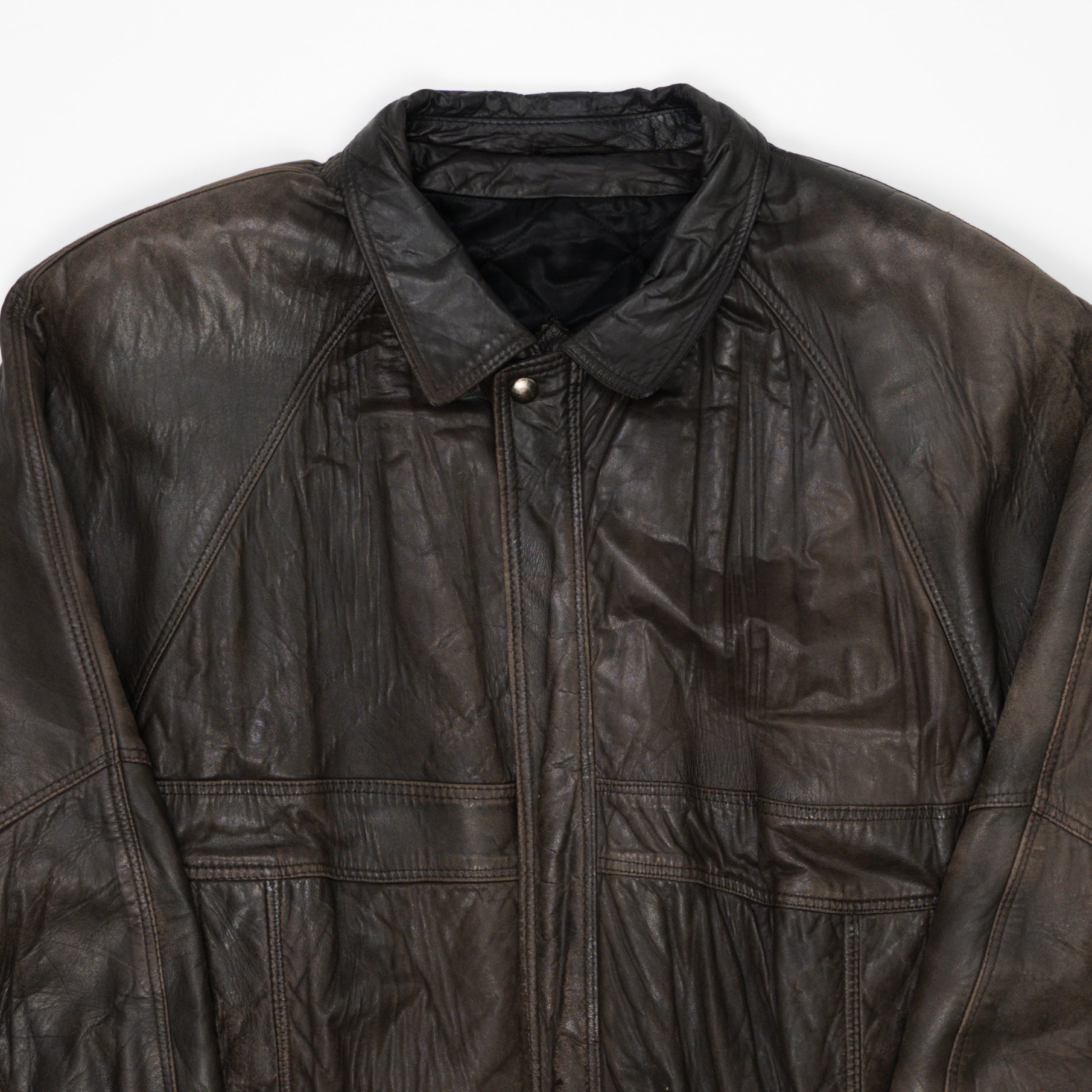 Vintage 80s Brown Holt Renfrew Leather Jacket (L) | Rebalance Vintage.