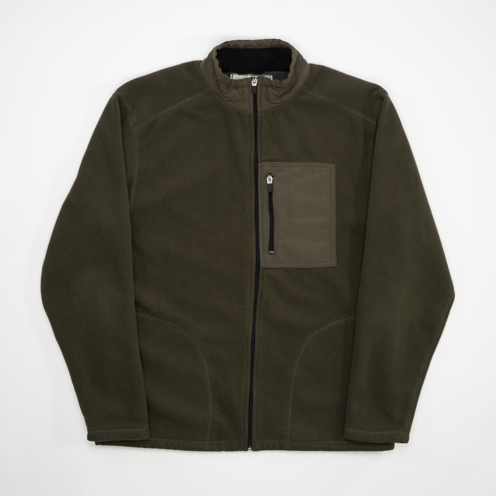 Vintage Army Green Old Navy Fleece Zip Up Sweater (L) | Rebalance Vintage.