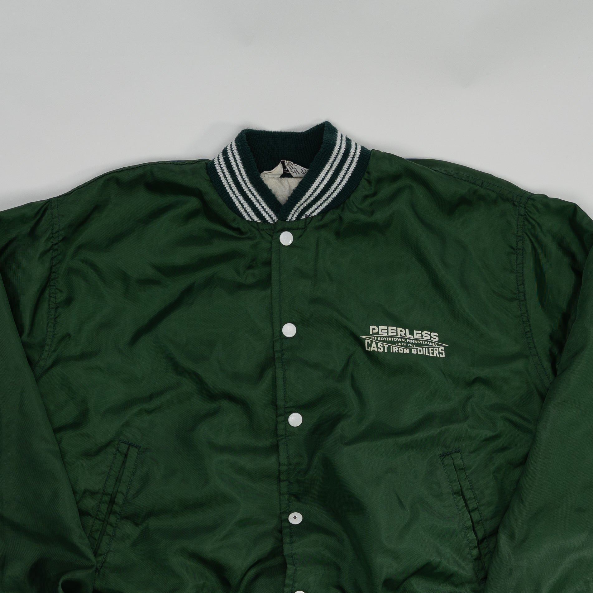 Vintage 80s Green Peerless Satin Bomber Jacket (M/L) | Rebalance Vintage.