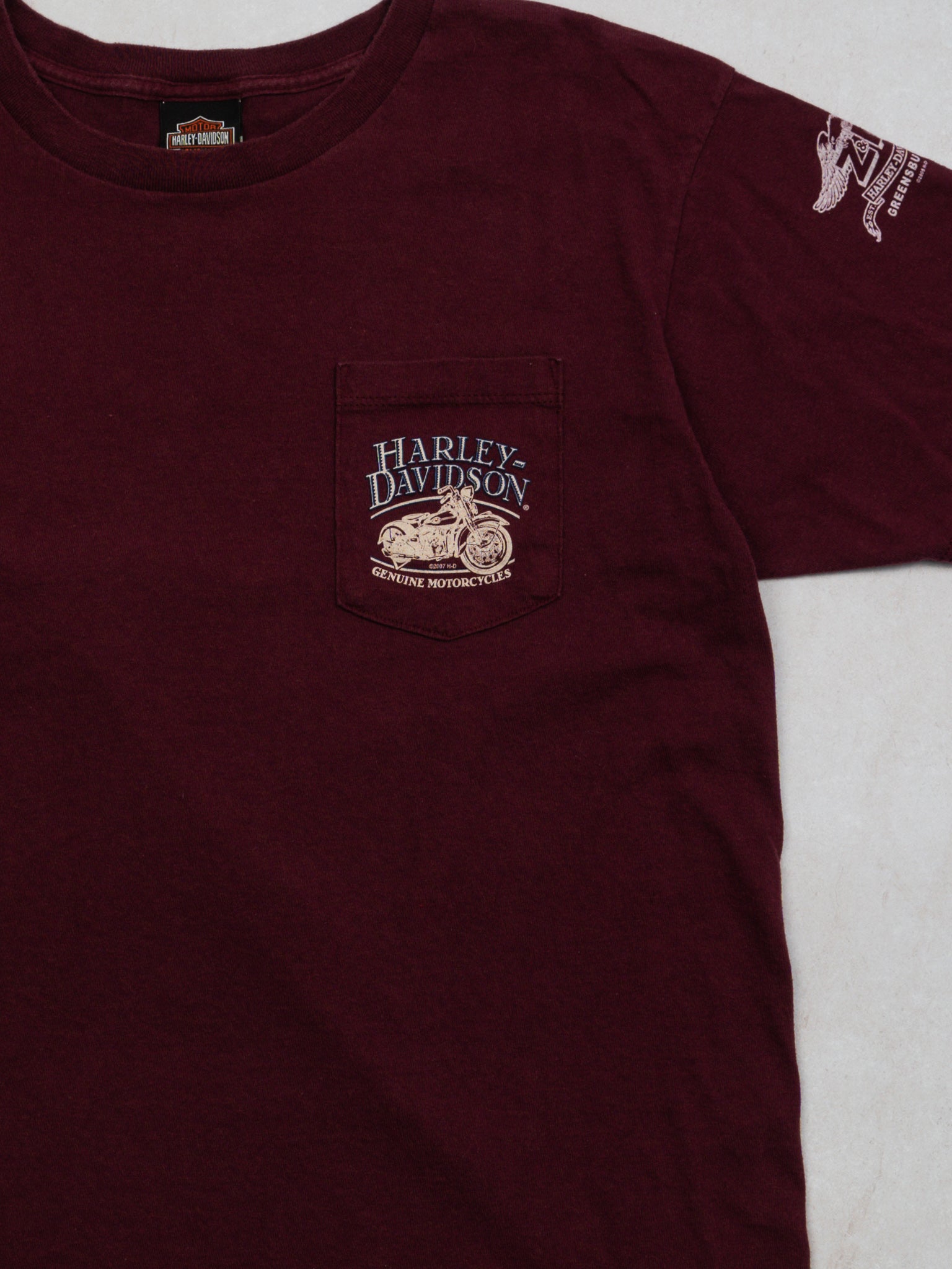 Vintage Maroon Harely Davidson Greensburg PA Tee (M)
